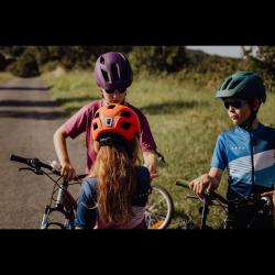 Force ZEBU s blikačkou oranžová detská cyklistická prilba