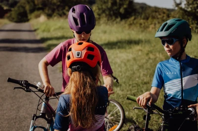 Force ZEBU s blikačkou oranžová dětská cyklistická přilba