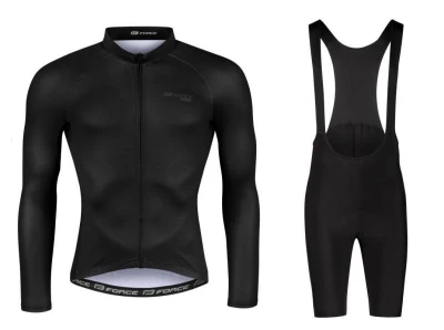 Force PURE černý cyklistický dres - dlouhý rukáv + Force ACTION černé cyklokraťasy Force PURE černý cyklistický dres - dlouhý rukáv + Force ACTION černé cyklokraťasy