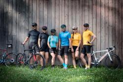 Force PURE černý dámský cyklistický dres + Force STRIPE LADY černo-růžové cyklokalhoty