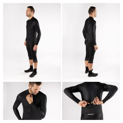 Force PURE černý pánský cyklistický dres - dlouhý rukáv POUZE M (VÝPRODEJ)