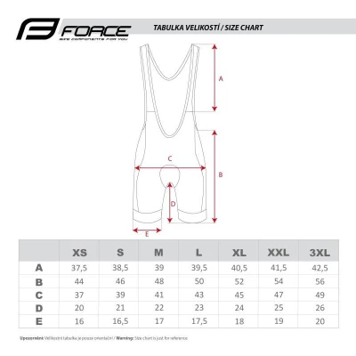 Force PURE červený cyklodres - dlouhý rukáv + Force STRIPE černo-červené cyklokraťasy