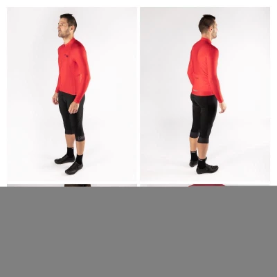 Force PURE červený pánsky cyklodres - dlhý rukáv IBA L (VÝPREDAJ)