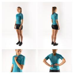 Force PURE LADY petrolejový dámský cyklodres - kr. rukáv POUZE M (VÝPRODEJ)