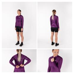 Force PURE UNI fialový cyklodres - dlouhý rukáv