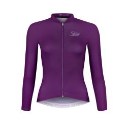 Force PURE UNI fialový cyklodres - dlouhý rukáv
