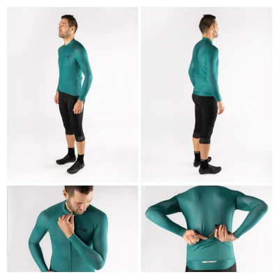 Force PURE UNI petrolejový dres - dlouhý rukáv