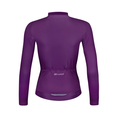 Force PURE UNI fialový cyklodres - dlouhý rukáv