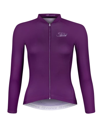 Force PURE UNI fialový cyklodres - dlouhý rukáv