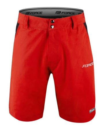 Force RECKLESS černo-červeno-modrý mtb dres - dl. rukáv + Force BLADE MTB červené šortky