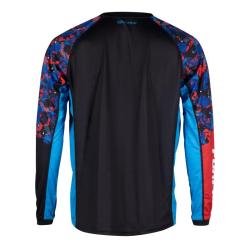 Force RECKLESS černo-červeno-modrý mtb dres + Force BLADE MTB černé cyklokraťasy