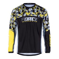 Force RECKLESS čierno-žlto-šedý mtb dres - dl. rukáv POUZE M (VÝPREDAJ)