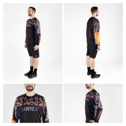 Force RECKLESS černo-oranžový mtb dres - dl. rukáv