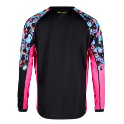 Force RECKLESS černo-růžovo-fluo mtb dres - dl. rukáv