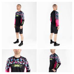 Force RECKLESS černo-růžovo-fluo mtb dres - dl. rukáv