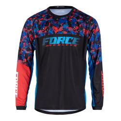 Force RECKLESS černo-červeno-modrý mtb dres - dl. rukáv