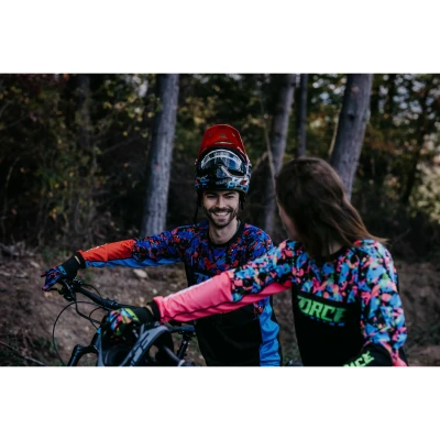 Force RECKLESS černo-červeno-modrý mtb dres - dl. rukáv