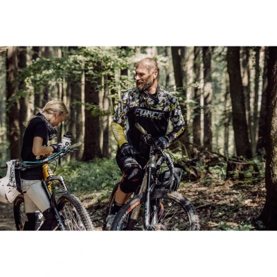 Force RECKLESS černo-žluto-šedý mtb dres - dl. rukáv