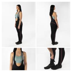 Force REFLEX LINE LADY čierno-ružové dámske cyklistické nohavice s vložkou