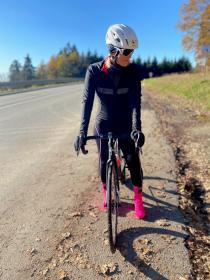 Force REFLEX LINE LADY čierno-ružové dámske cyklistické nohavice s vložkou