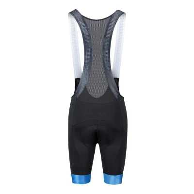 Force RIDGE černo-modrý cyklistický dres - dlouhý rukáv + Force STRIPE černo-modré cyklokraťasy