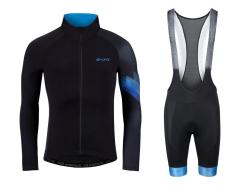 Force RIDGE čierno-modrý cyklistický dres - dlhý rukáv + Force STRIPE čierno-modré cyklokraťasy Force RIDGE čierno-modrý cyklistický dres - dlhý rukáv + Force STRIPE čierno-modré cyklokraťasy
