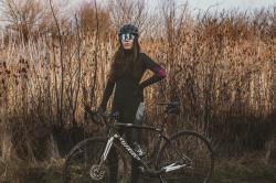 Force RIDGE LADY černo-šedé dámské cyklokalhoty - s vložkou