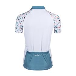 Force ROCK LADY bílo-tyrkysový dámský cyklodres - kr. rukáv POUZE M (VÝPRODEJ)