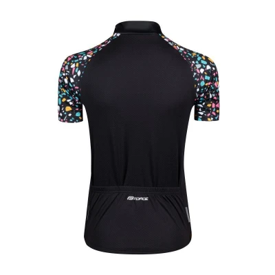 Force ROCK LADY černý cyklistický dres + Force MINI černo-růžové cyklokraťasy