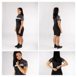 Force ROCK LADY černý cyklistický dres + Force MINI černo-růžové cyklokraťasy