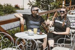 Force ROCK LADY černý cyklistický dres + Force MINI černo-růžové cyklokraťasy