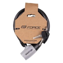 Force Zámek F RON spirálový s držákem 185cm/8mm, černý