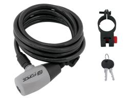 Force Zámek F RON spirálový s držákem 185cm/8mm, černý