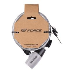 Force RON špirálový s držiakom 185cm/8mm, číry zámok