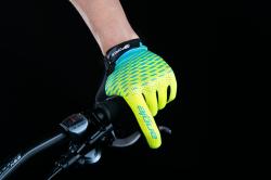 Force MTB ANGLE fluo-modré letní cyklorukavice