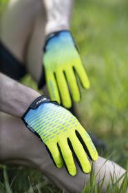 Force MTB ANGLE fluo-modré letní cyklorukavice