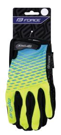 Force MTB ANGLE fluo-modré letní cyklorukavice