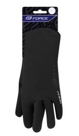 Force RAINY čierne neoprénové cyklo rukavice