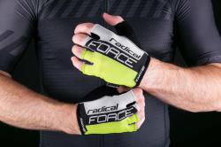 Force RADICAL fluo-bílo-černé cyklistické rukavice