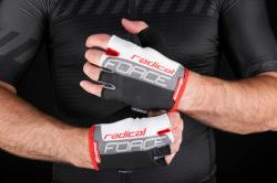 Force RADICA černo-bílo-červené cyklistické rukavice