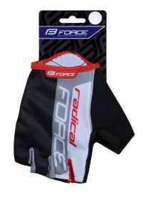 Force RADICA černo-bílo-červené cyklistické rukavice
