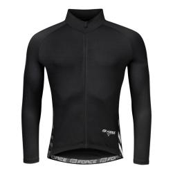 Force SPIKE černo-bílý cyklistický dres - dlouhý rukáv + Force SPIKE černo-bílé cyklokalhoty