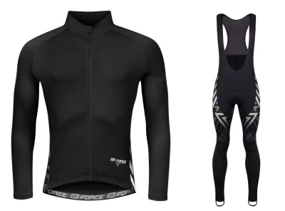 Force SPIKE černo-bílý cyklistický dres - dlouhý rukáv + Force SPIKE černo-bílé cyklokalhoty Force SPIKE černo-bílý cyklistický dres - dlouhý rukáv + Force SPIKE černo-bílé cyklokalhoty