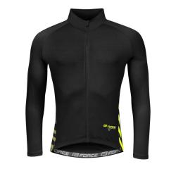 Force SPIKE černo-fluo cyklodres - dlouhý rukáv + Force SPIKE černo-fluo cyklokalhoty