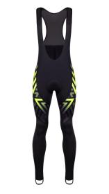 Force SPIKE černo-fluo cyklodres - dlouhý rukáv + Force SPIKE černo-fluo cyklokalhoty