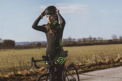 Force SPIKE černo-fluo cyklodres - dlouhý rukáv + Force SPIKE černo-fluo cyklokalhoty
