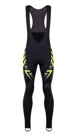 Force SPIKE čierno-fluo cyklokalhoty so šrákmi a vložkou kalhoty