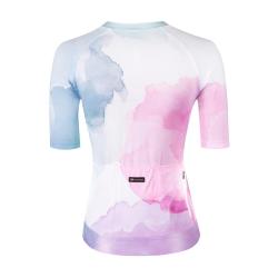 Force SPLASH LADY růžovo-modrý dámský dres + Force ACTION LADY černé cyklokraťasy