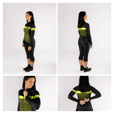 Force SPRAY LADY army-fluo dámský cyklodres - dl. rukáv POUZE L (VÝPRODEJ)