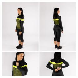 Force SPRAY LADY army-fluo dámsky cyklodres - dl. rukáv LEN XL (VÝPREDAJ)